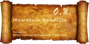 Ohrenstein Manuéla névjegykártya